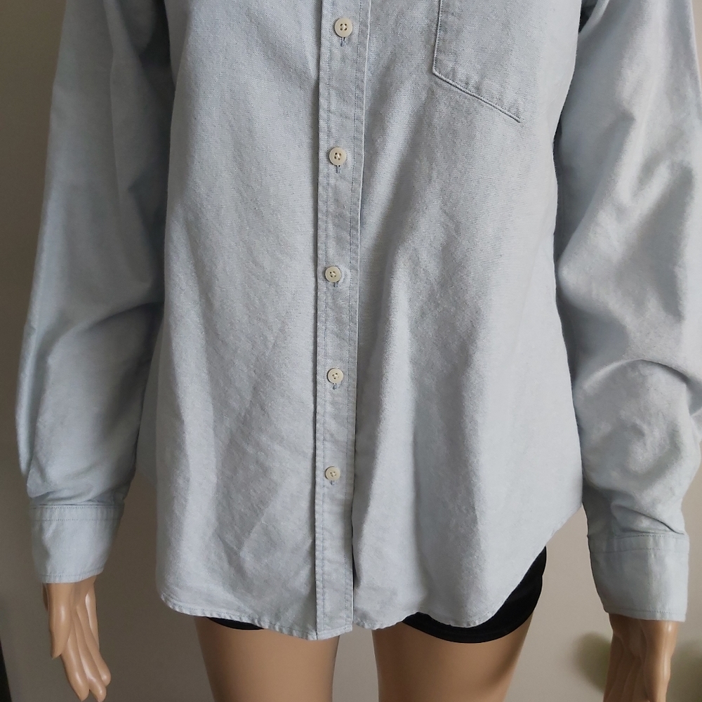 Fossil light blue chambray button down shirt long sleeves - Picture 3 of 15